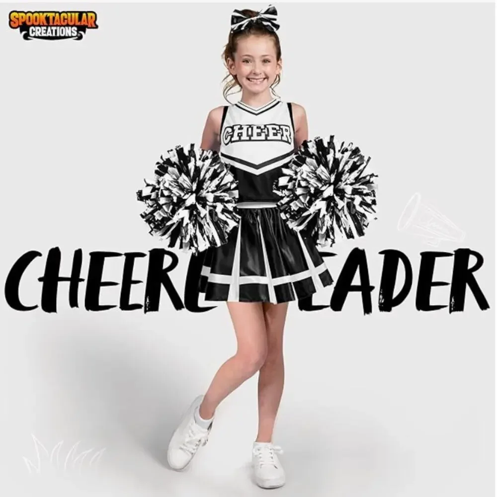 2/$15 Spooktacular Creations Girl Cheerleader Costume Cheer Uniform Size L 10-12